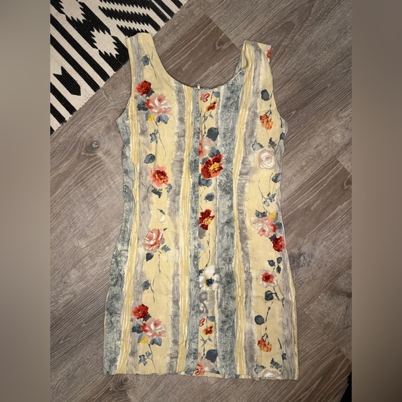 Jams World Antique Flowers on White Sleeveless Dress Vintage Small - Picture 7 of 11